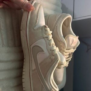 Nike Cream and Red Sneakers